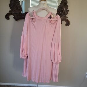 Pink Cold Shoulder Dress